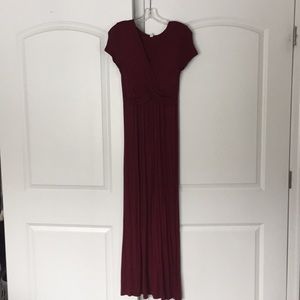 Pink Blush Maternity Dress- burgundy